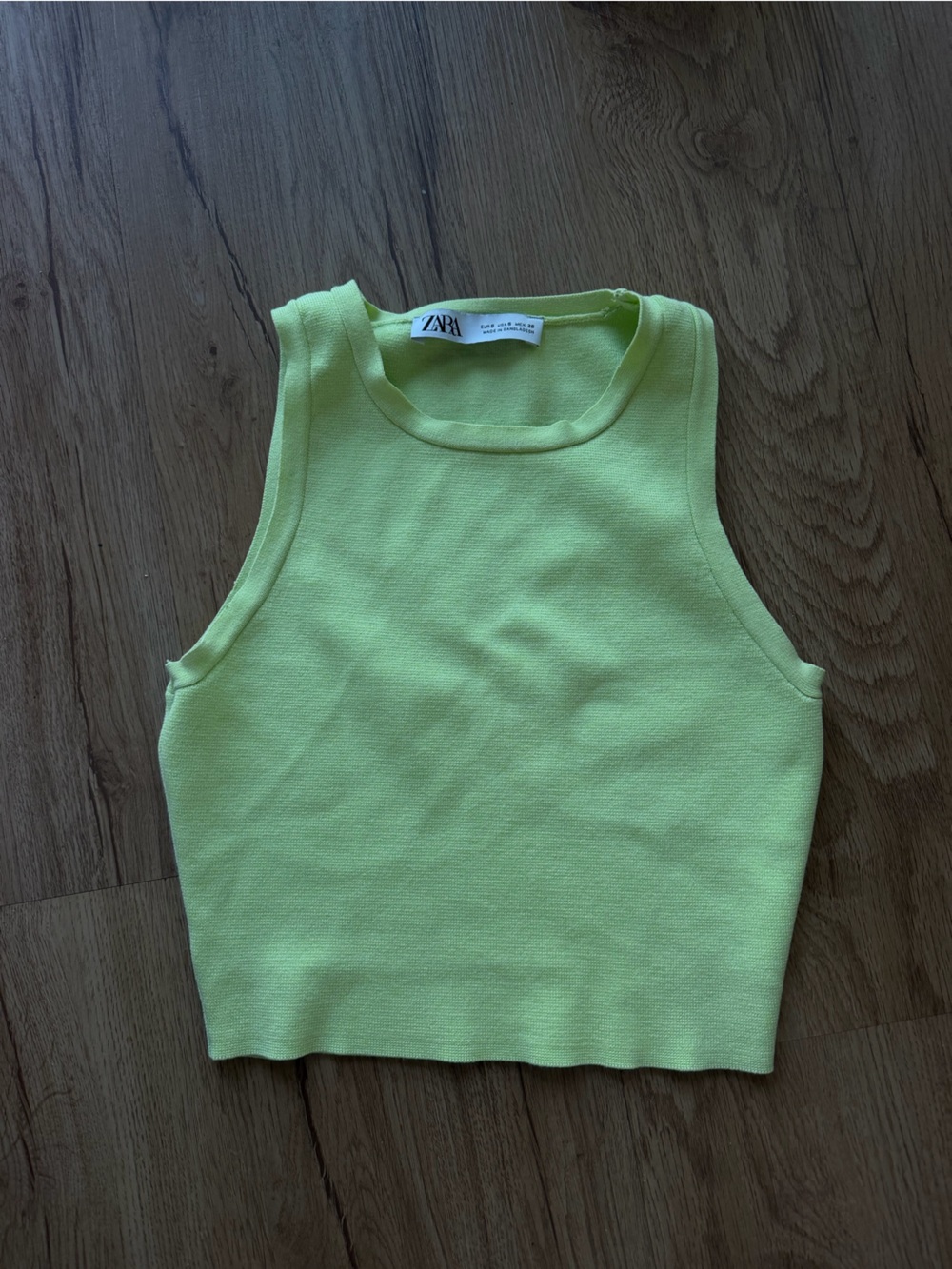 Zara Lime Green Ribbed Tank